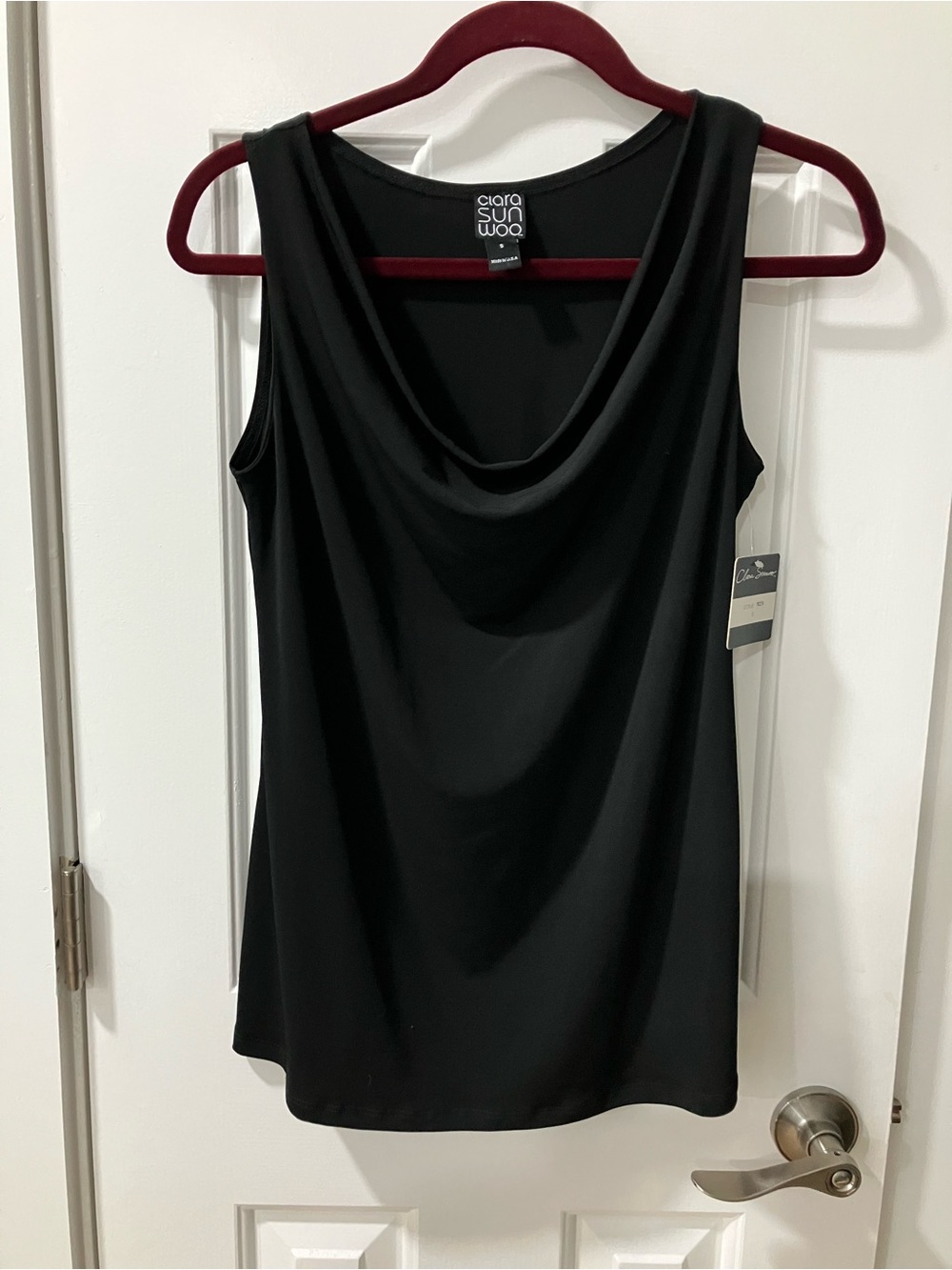 Clara Sunwoo Black Cowl Neck Knit Top